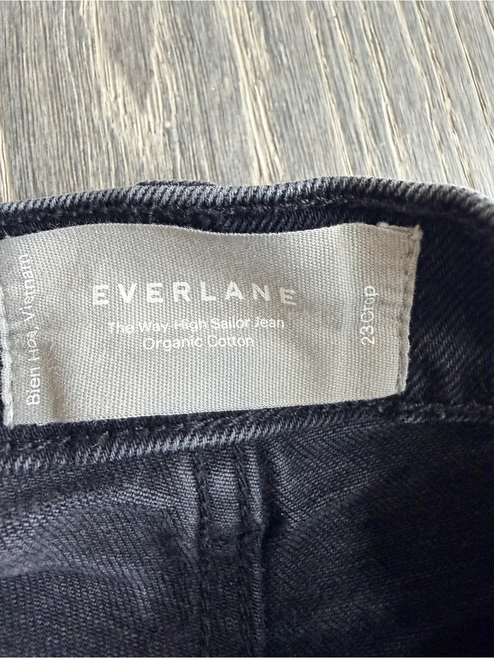 Everlane Organic Cotton The Way-High Sailor Jean in Washed Black Size 23 Crop